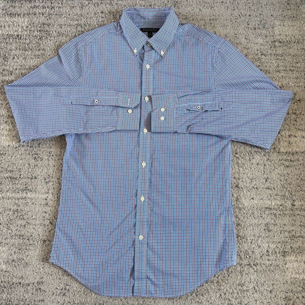 Banana Republic Men’s M Soft Wash Tailored Slim Fit Check Long Sleeve Shirt
